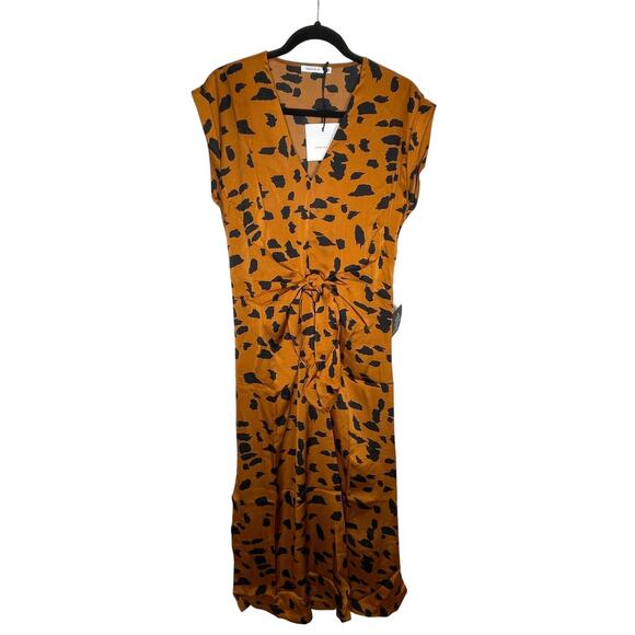 Cooper St Wild Cat Tie Midi Dress - Size 4 - Picture 1 of 5